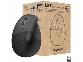 Miš brezžična + Bluetooth Logitech Lift Vertical For Business 4000DPI za levičarje grafitna (910-006495)