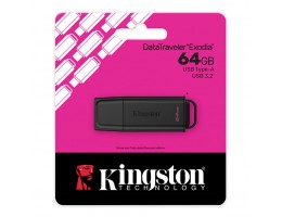 Spominski ključek 64GB USB3.2 Kingston DataTraveler Exodia s pokrovčkom črn (DTXG2/64GB)