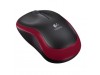 Miš Logitech brezžična M185 za notesnike rdeča nano (910-002240)