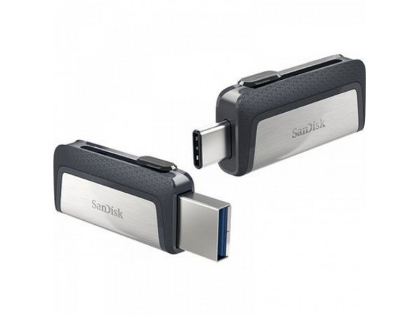 Spominski ključek 256GB USB 3.2/USB-C Sandisk Ultra Dual 150MB/s plastičen izvlečni srebrno-črn (SDDDC2-256G-G46)