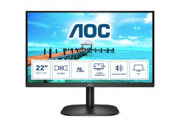 Monitor AOC 54,6 cm (21,5") 22B2H 1920x1080 VA 6,5ms VGA HDMI 3H sRGB98%