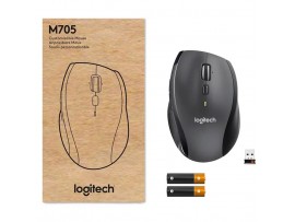 Miš brezžična ergonomska za desničarje Logitech M705 Marathon For Business 1000DPI nano temno siva (910-006034)