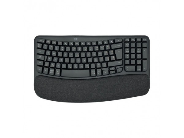 Tipkovnica Logitech brezžična ergonomska Wave Keys Bolt USB reciever črna SLO gravura (920-012304)