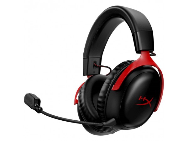 Slušalke brezžične HP naglavne z mikrofonom USB sprejemnik HyperX Cloud III črna-rdeča (77Z46AA)