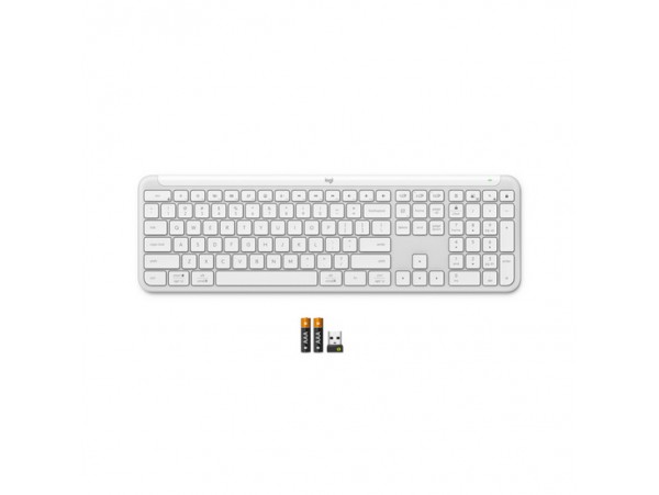 Tipkovnica brezžična + Bluetooth Logitech Signature Slim K950 US international | SLO gravura bela (920-012466)
