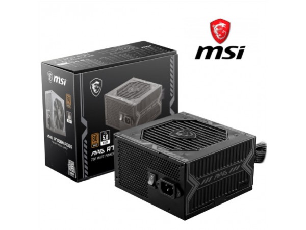 Napajalnik - 750W MSI MAG A750BN 80Plus Bronze 80% ATX 3.1 (Gen5) Non modular 120mm črna (306-7ZP2C11-CE0)