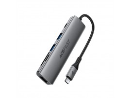 Priklopna postaja USB-C => Acefast J18 HDMI 2xUSB3.0 USB-C 90W micro čitalec kartic SD/microSD (J18)