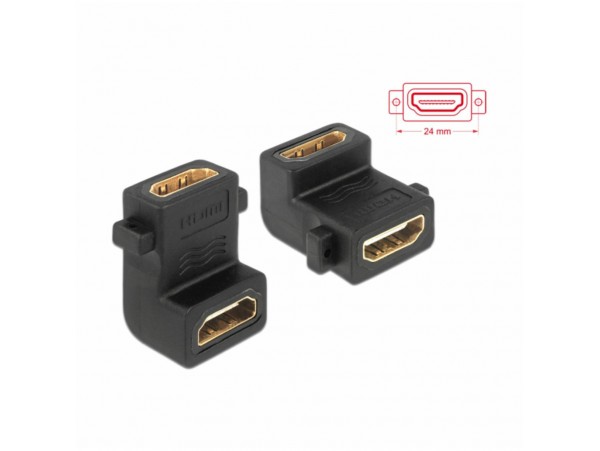 Adapter HDMI (ž) => HDMI (ž) DELOCK L-oblika 19-pin