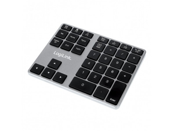 Tipkovnica LogiLink numerična brezžična Bluetooth aluminij - space grey (ID0187)