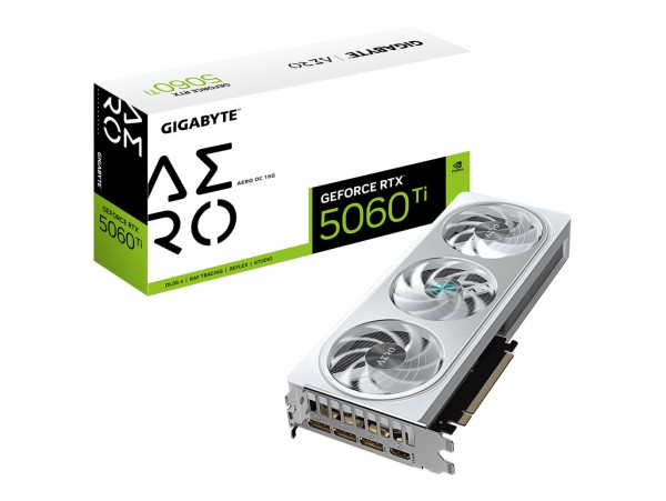Grafična kartica nVidia RTX5060Ti GigaByte AERO OC bela - 16GB GDDR7 (GV-N506TAERO OC-16GD)