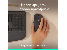 Miš brezžična + Bluetooth Logitech Signature Comfort Plus M850 L velikost grafitna (910-007715)