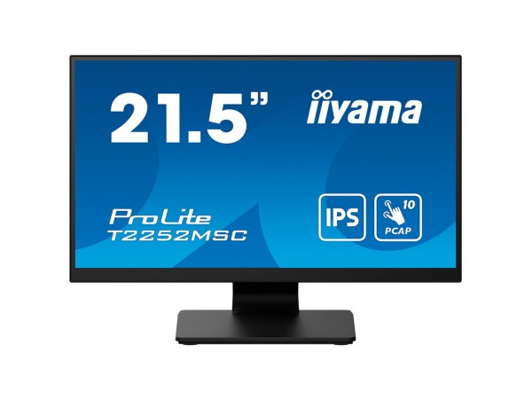 Monitor touch Iiyama 54,6 cm (21,5") T2252MSC-B2AG 1920x1080 POS IPS 5ms HDMI DisplayPort 2xUSB3.2 Zvočniki  7H ProLite interaktivni monitor