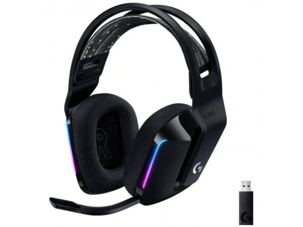 Slušalke gaming Logitech brezžične G733 Lightspeed 2,4Hz - črne (981-000864)