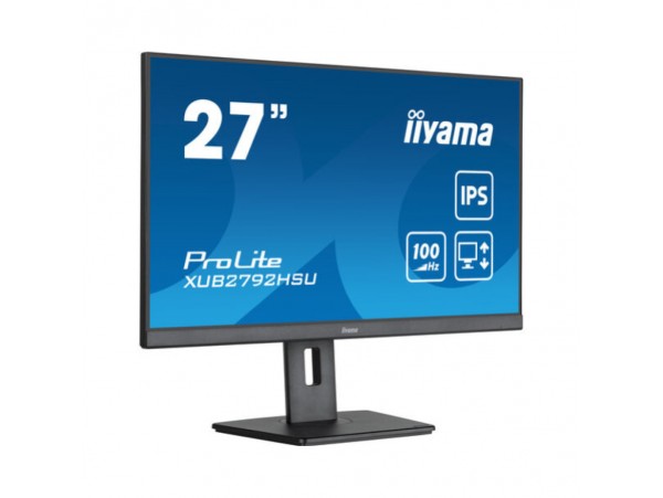 Monitor Iiyama 68,6 cm (27,0") XUB2792HSU-B6 1920x1080 100Hz IPS 0,4ms HDMI DisplayPort 4xUSB3.2 Pivot Zvočniki  sRGB99% AdaptiveSync ProLite