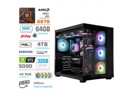 Računalnik MEGA MT S5 R7-9850X3D/RTX5090/64GB-DDR5/4TB/1050W/Brez OS/črna RGB