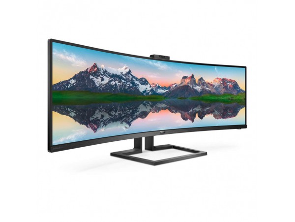 Monitor Philips 124,5 cm (49,0") 499P9H 5120x1440 Curved konferenca VA 5ms 2xHDMI DisplayPort USB-C 90W 3xUSB3.1 HAS Kamera Zvočniki  2H sRGB121% RJ45 KVM HDR400 Brilliance