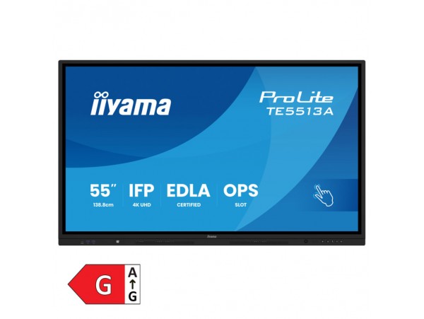 Interaktivni zaslon Iiyama 139,7 cm 55,0" TE5513A-B1AG 3840x2160 Android 14  Priložena 4 pisala 40 točkovni touch