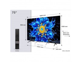 TV sprejemnik TCL 75,0" 190,5 cm 75P8L 3840x2160 QD Mini LED Google TV 4xHDMI USB BT WiFi  HDR10+