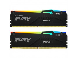 DDR5 16GB 5600MHz CL40 KIT (2x 8GB) Kingston RGB Fury Beast XMP3.0 1,25V Fury črna (KF556C40BBAK2-16)