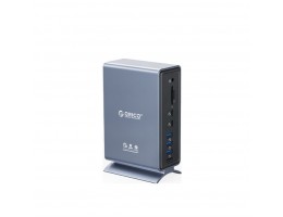 Priklopna postaja USB-C => Orico TB3-S4 1xDisplayPort 5xUSB 2xUSB-C RJ45 čitalec kartic SD/microSD (TB3-S4-EU-GY-BP)