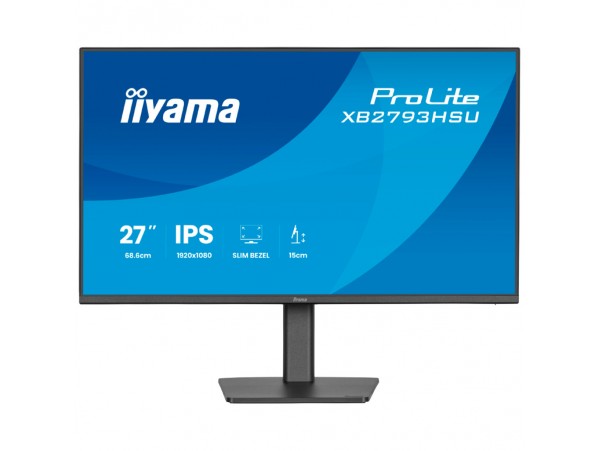 Monitor Iiyama 68,6 cm (27,0") XB2793HSU-B1 1920x1080 120Hz IPS 1ms HDMI DisplayPort 2xUSB2.0 Pivot Zvočniki  sRGB96% AdaptiveSync ProLite