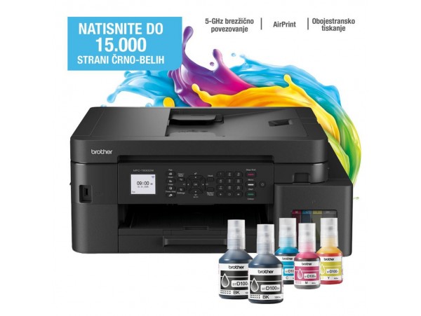 Tiskalnik multifunkcijski brizgalni barvni Brother MFC-T930DW A4 duplex tisk enostransko skeniranje USB LAN WiFi 17ppm (MFCT930DWYJ1)