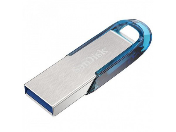 Spominski ključek 64GB USB 3.0 Sandisk Ultra Flair 150MB/s - kovinski/brez pokrovčka/moder-srebrn (SDCZ73-064G-G46B)