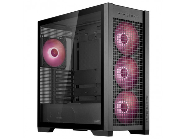 Ohišje Asus TUF Gaming GT302 TG MidiATX - črna RGB