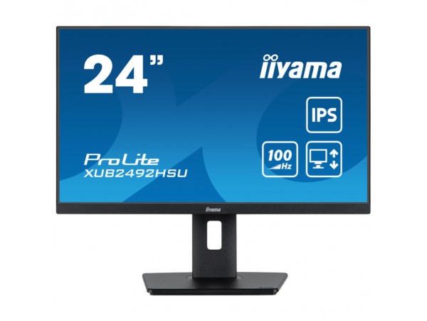 Monitor Iiyama 60,5 cm (23,8") XUB2492HSU-B6A 1920x1080 100Hz IPS 0,4ms HDMI DisplayPort 4xUSB3.2 Pivot Zvočniki  2H sRGB99% ProLite