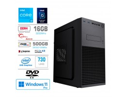 Računalnik MEGA MT S4 i3-14100/Intel 730/16GB/500GB/DVDRW/450W/Win11Pro