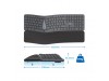 Tipkovnica Bluetooth + USB Ewent Wireless Ergonomic Multi-Connect SLO | Slovenski nabor znakov črno-siva (EW3289)