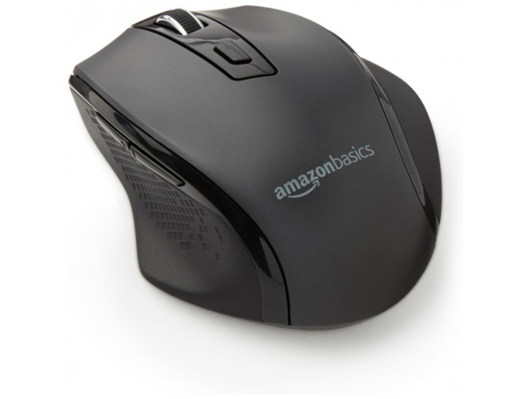 Miš brezžična desktop AmazonBasics Ergonomic Mouse 3600DPI ergonomična grafitna nastavljiva občutljivost (600, 1000, 1600, 2400 or 3600 dpi), dim 10.4 x 7.4 x 3.8 cm (G6B-BK)