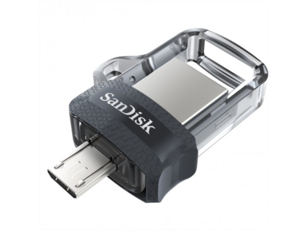Spominski ključek 128GB USB3.0/USB-C Sandisk Ultra Dual 130MB/s kovinski-plastičen micro siv On-The-Go (SDDD3-128G-G46)