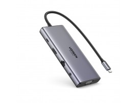 Priklopna postaja USB-C => Ugreen 11v1 1xVGA 1xHDMI 2xUSB3.2 2xUSB-C 100W 1xLAN 1x3,5mm (45520)