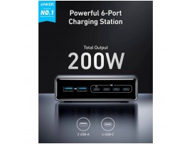 Hišni polnilec 100-240V => 4xUSB-C 2xUSB-A 200W Anker Prime GaN (A2683341)