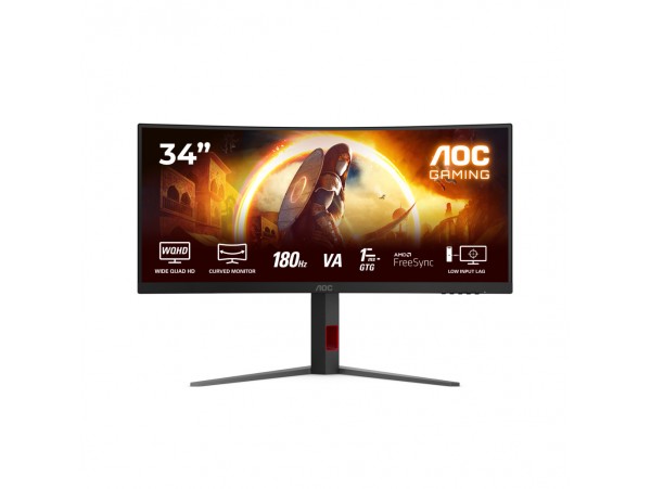 Monitor AOC 86,4 cm (34,0") CU34G4 3440x1440 Curved Gaming 180Hz Fast-VA 0,5ms 2xHDMI DisplayPort HAS  DCI-P3-92% AdaptiveSync HDR10 G4
