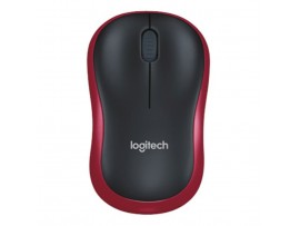 Miš Logitech brezžična M185 za notesnike rdeča nano (910-002240)