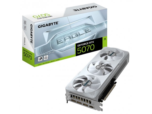 Grafična kartica nVidia RTX5070 GigaByte Eagle OC Ice SFF Bela - 12GB GDDR7 (GV-N5070EAGLEOC ICE-12GD)