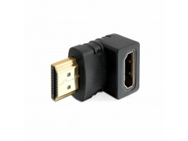 Adapter HDMI (m) => HDMI (ž) Delock 19-pin kotni 90°
