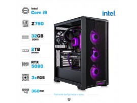 Računalnik MEGA TWR S10 i9-12900KF/RTX5080/32GB/2TB-4.0/1000W/Brez OS/črna RGB + Estetski napajalni kabli [Vijola / Črna]