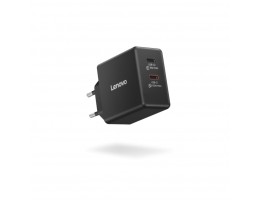 Hišni polnilec 100-240V => 2x USB-C 65W Lenovo Dual GaN + priložen USB-C kabel