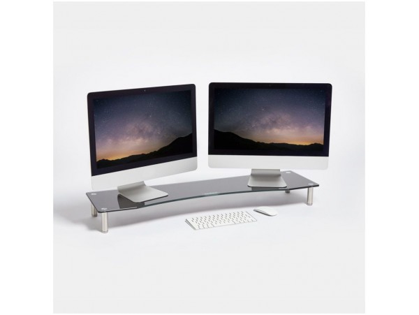 Nosilec namizni VonHaus za monitor steklen XL do 30kg črn