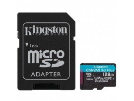 Spominska kartica microSDXC 128GB Kingston Canvas Go! Plus 90MB/s/170MB/s U3 V30 UHS-I A2 +adapter (SDCG3/128GB)