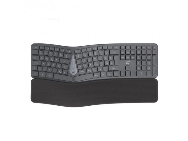 Tipkovnica Bluetooth + USB Ewent Wireless Ergonomic Multi-Connect SLO | Slovenski nabor znakov črno-siva (EW3289)