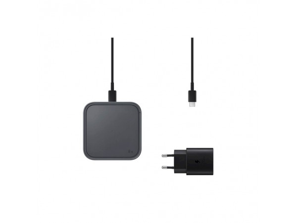 Hišni polnilec Samsung brezžična polnilna postaja z adapterjem in kablom 15W siva (EP-P2400TBEGEU)