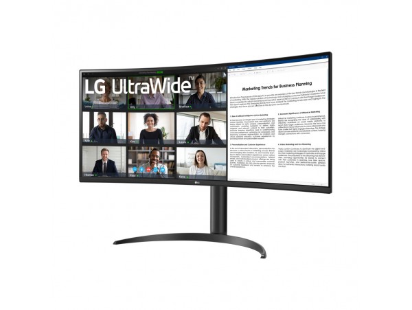 Monitor LG 86,4 cm (34,0") 34WR55QK-B 3440x1440 Curved 100Hz VA 5ms 2xHDMI DisplayPort USB-C 65W 2xUSB3.0 HAS  sRGB99% HDR10