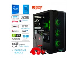 Računalnik MEGA TWR S10 i7-14700F/RTX5080/32GB/2TB-4.0/1000W/Brez OS/črna RGB + Estetski napajalni kabli [Zelena / Črna]