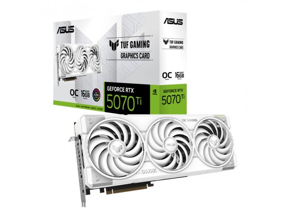 Grafična kartica nVidia RTX5070Ti Asus TUF OC Edition bela - 16GB GDDR7 (90YV0MD3-M0NA00)