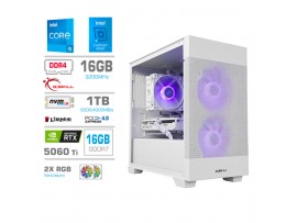 Računalnik MEGA MT S7X i5-14400F/RTX5060Ti-16GB/16GB/1TB/750W/Brez OS/bela RGB + Estetski napajalni kabli [Vijolična/Bela]