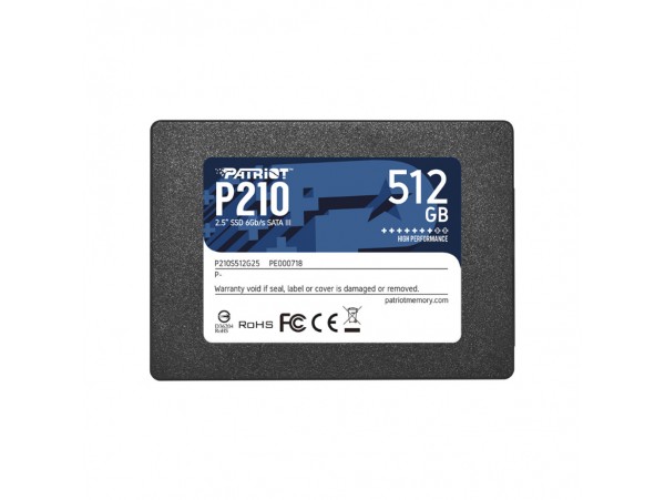 Disk SSD 6,4cm (2,5") SATA3 512GB Patriot P210 2,5" 520/430MB/s (P210S512G25)